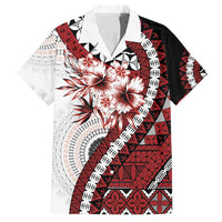 Bula Fiji Family Matching Off Shoulder Short Dress and Hawaiian Shirt White Kaivity Masi Tapa