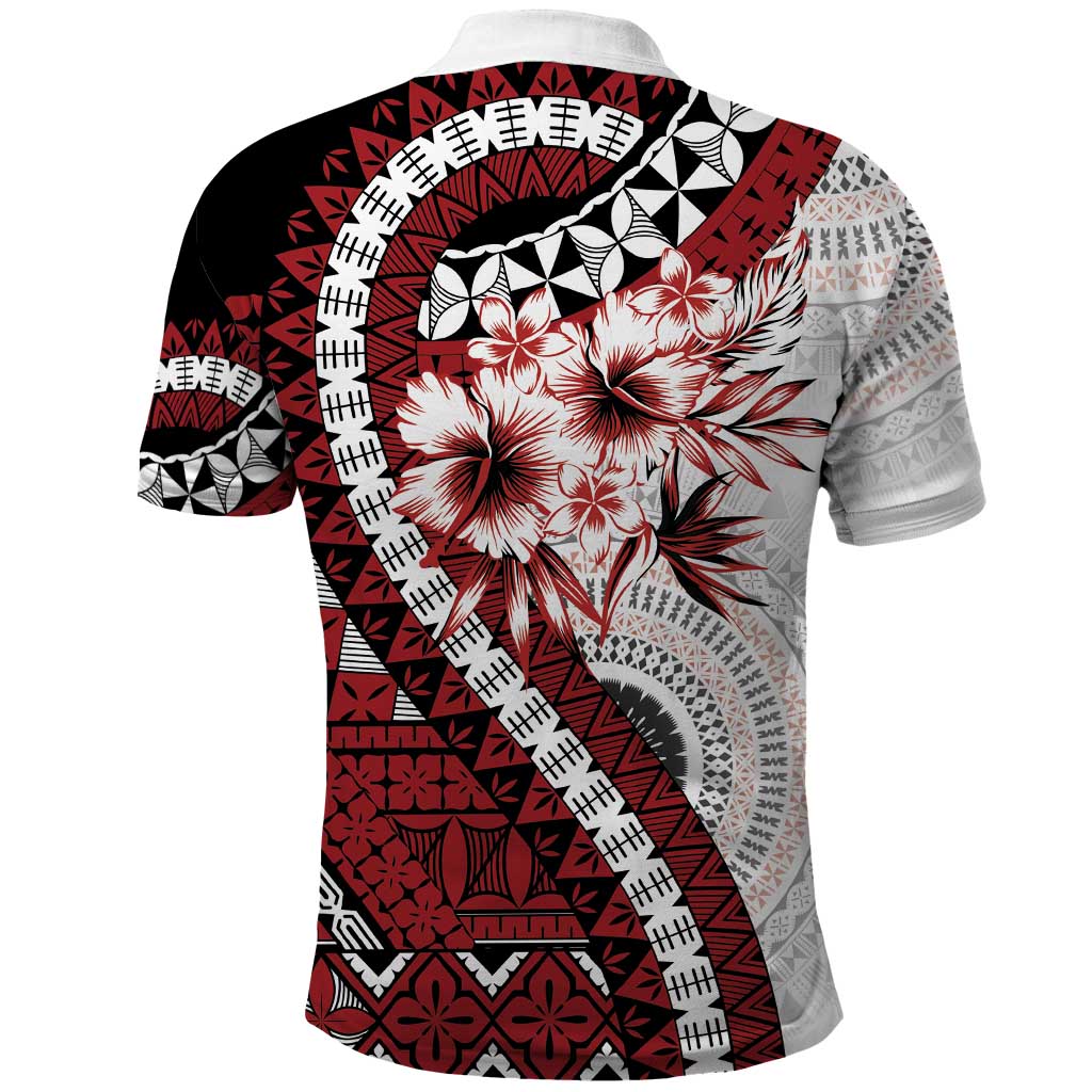 Bula Fiji Polo Shirt White Kaivity Masi Tapa
