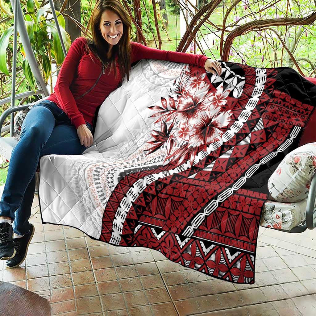 Bula Fiji Quilt White Kaivity Masi Tapa