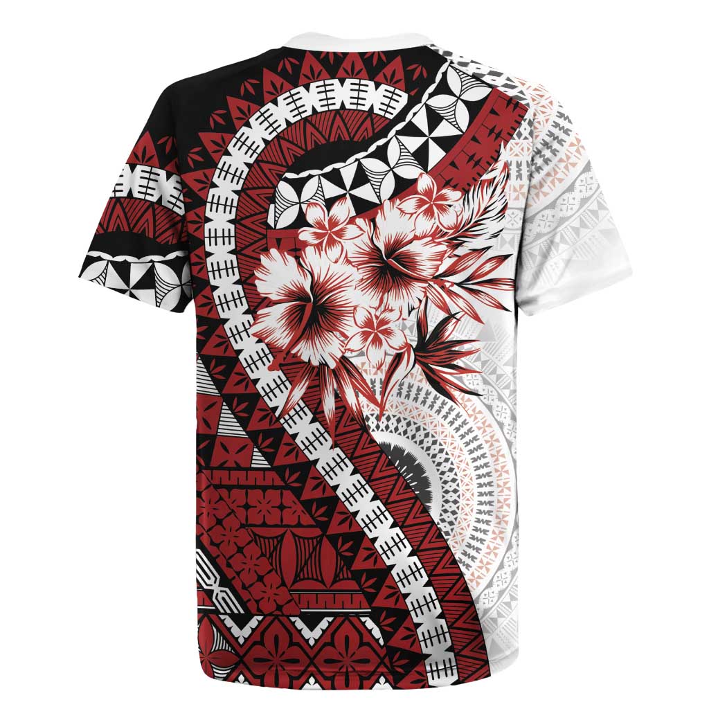 Bula Fiji Rugby Jersey White Kaivity Masi Tapa LT7 - Polynesian Pride