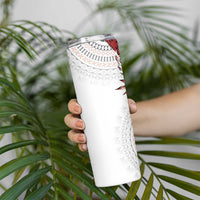 Bula Fiji Skinny Tumbler White Kaivity Masi Tapa LT7 - Polynesian Pride