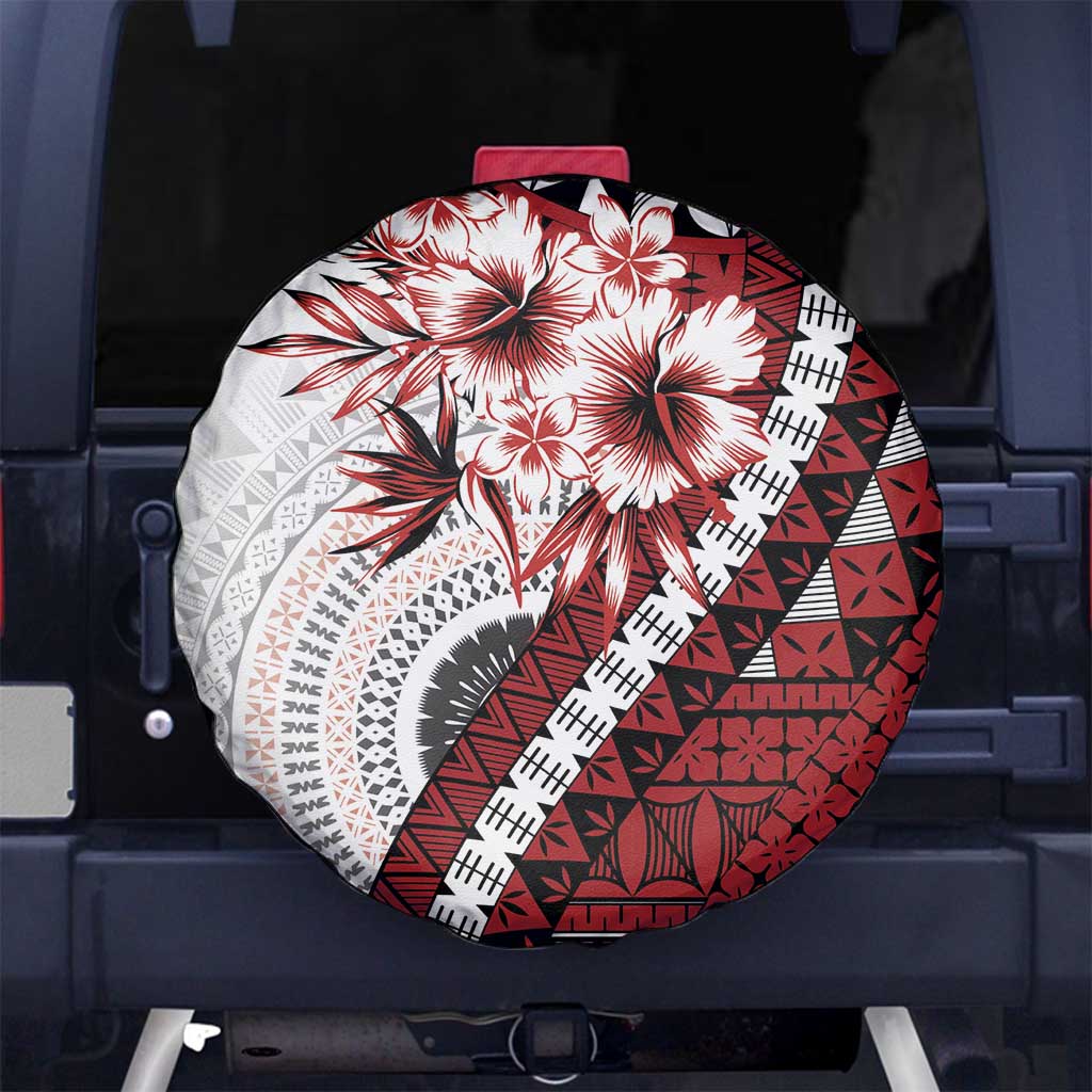 Bula Fiji Spare Tire Cover White Kaivity Masi Tapa
