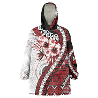 Bula Fiji Wearable Blanket Hoodie White Kaivity Masi Tapa LT7 One Size White - Polynesian Pride