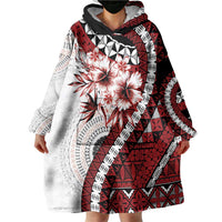 Bula Fiji Wearable Blanket Hoodie White Kaivity Masi Tapa LT7 - Polynesian Pride