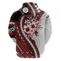 Bula Fiji Zip Hoodie White Kaivity Masi Tapa LT7 - Polynesian Pride