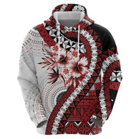 Bula Fiji Zip Hoodie White Kaivity Masi Tapa LT7 - Polynesian Pride