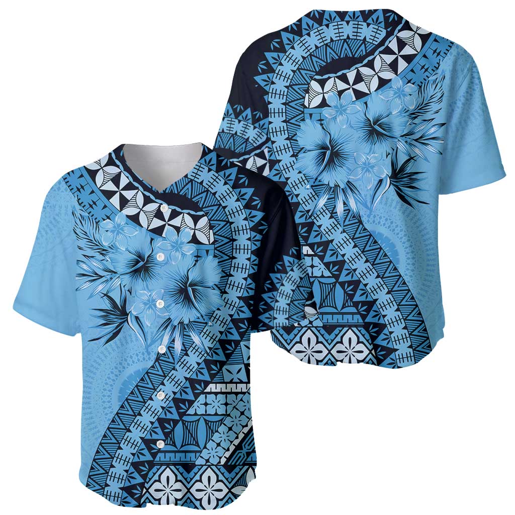 Bula Fiji Baseball Jersey Turquoise Kaivity Masi Tapa