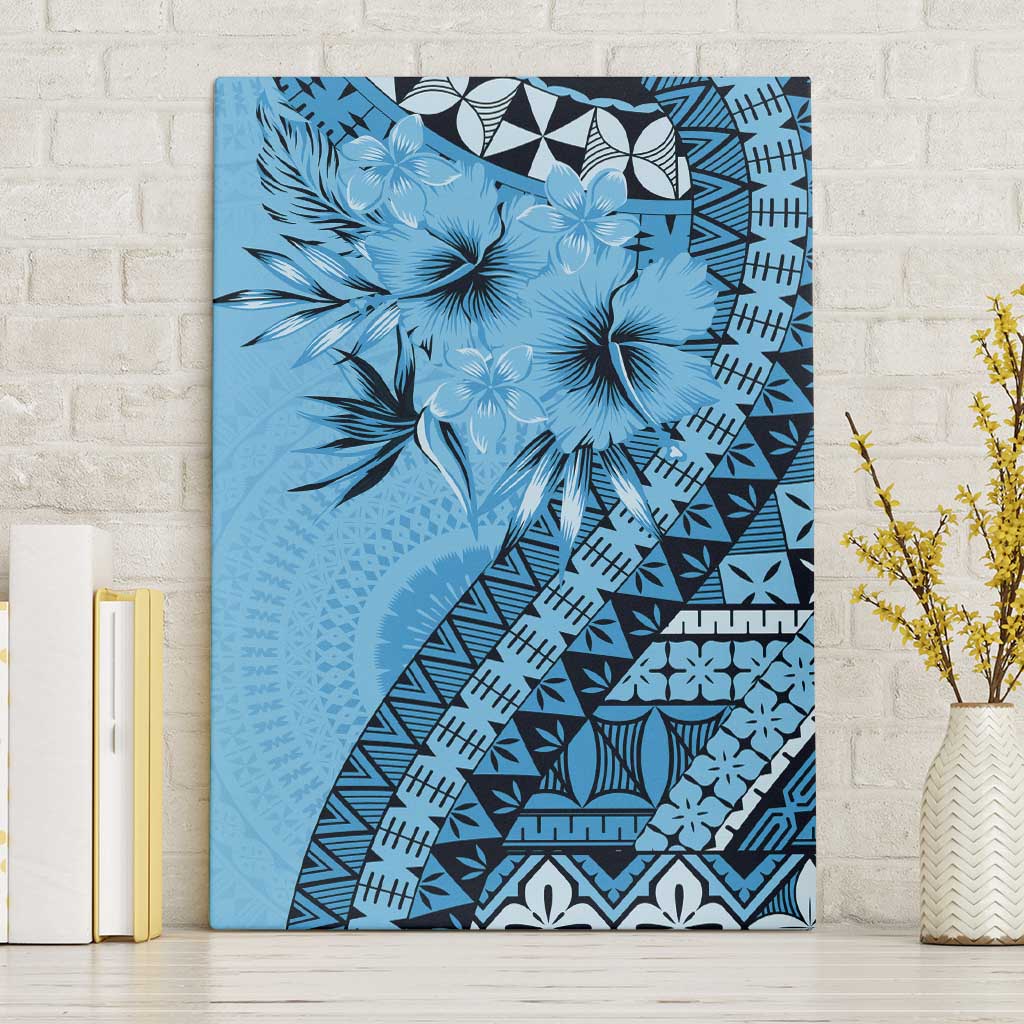 Bula Fiji Canvas Wall Art Turquoise Kaivity Masi Tapa