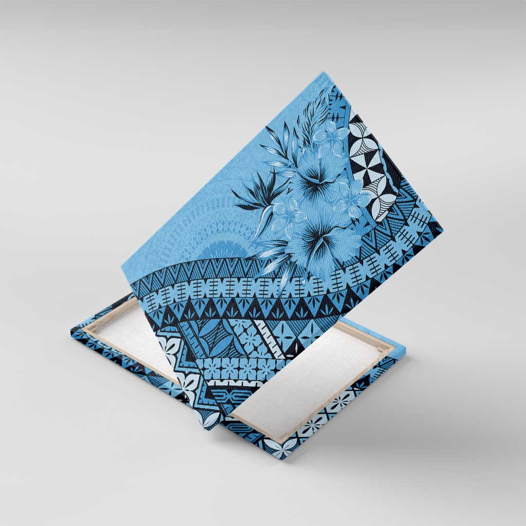 Bula Fiji Canvas Wall Art Turquoise Kaivity Masi Tapa