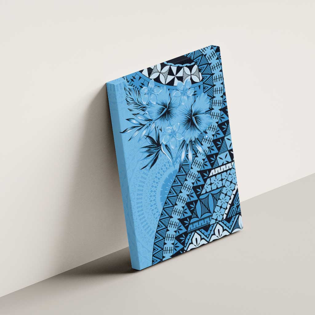 Bula Fiji Canvas Wall Art Turquoise Kaivity Masi Tapa