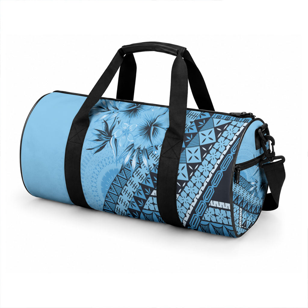 Bula Fiji Duffle Bag Turquoise Kaivity Masi Tapa