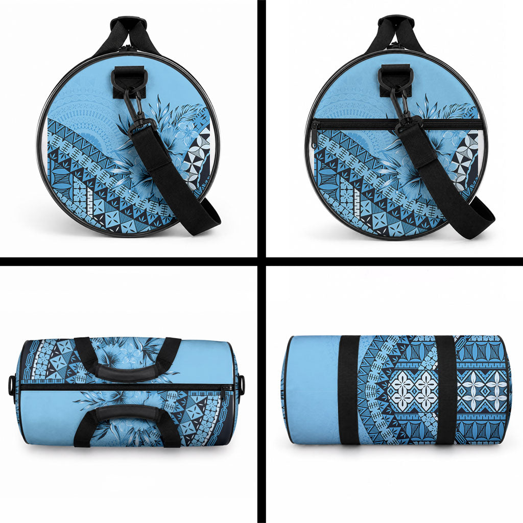 Bula Fiji Duffle Bag Turquoise Kaivity Masi Tapa