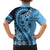 Bula Fiji Family Matching Off Shoulder Maxi Dress and Hawaiian Shirt Turquoise Kaivity Masi Tapa