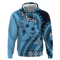 Bula Fiji Hoodie Turquoise Kaivity Masi Tapa LT7 Pullover Hoodie Turquoise - Polynesian Pride