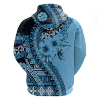 Bula Fiji Hoodie Turquoise Kaivity Masi Tapa LT7 - Polynesian Pride