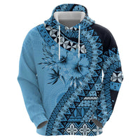 Bula Fiji Hoodie Turquoise Kaivity Masi Tapa LT7 - Polynesian Pride