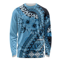 Bula Fiji Long Sleeve Shirt Turquoise Kaivity Masi Tapa