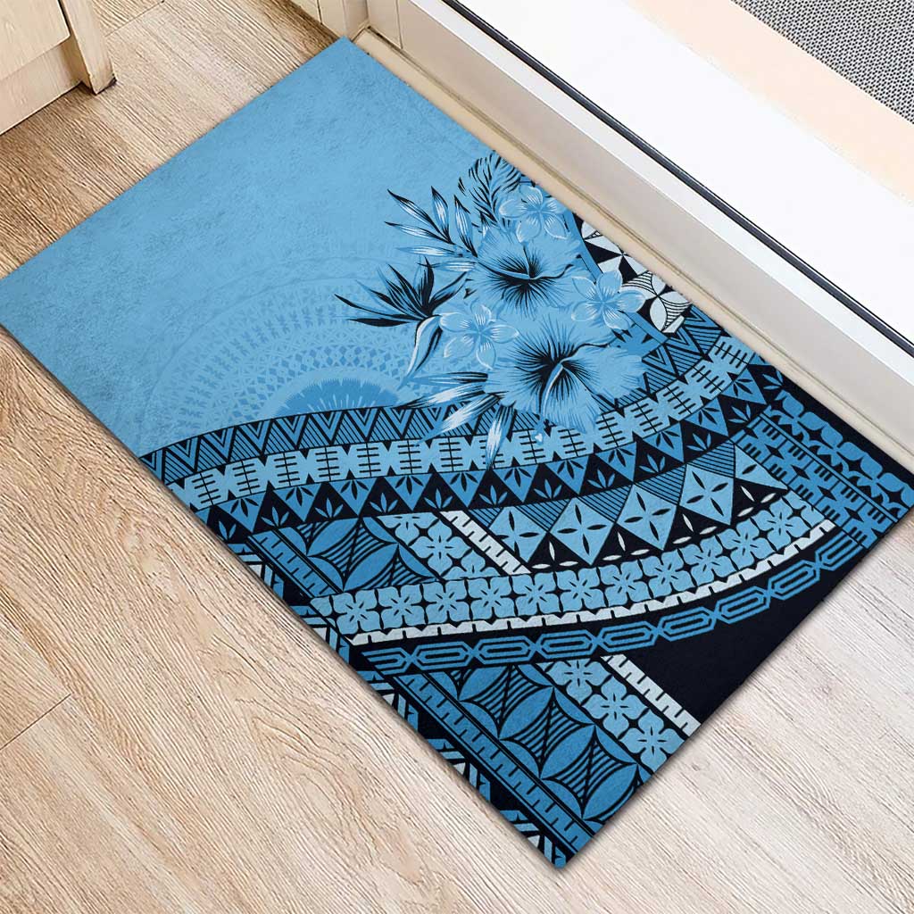 Bula Fiji Rubber Doormat Turquoise Kaivity Masi Tapa