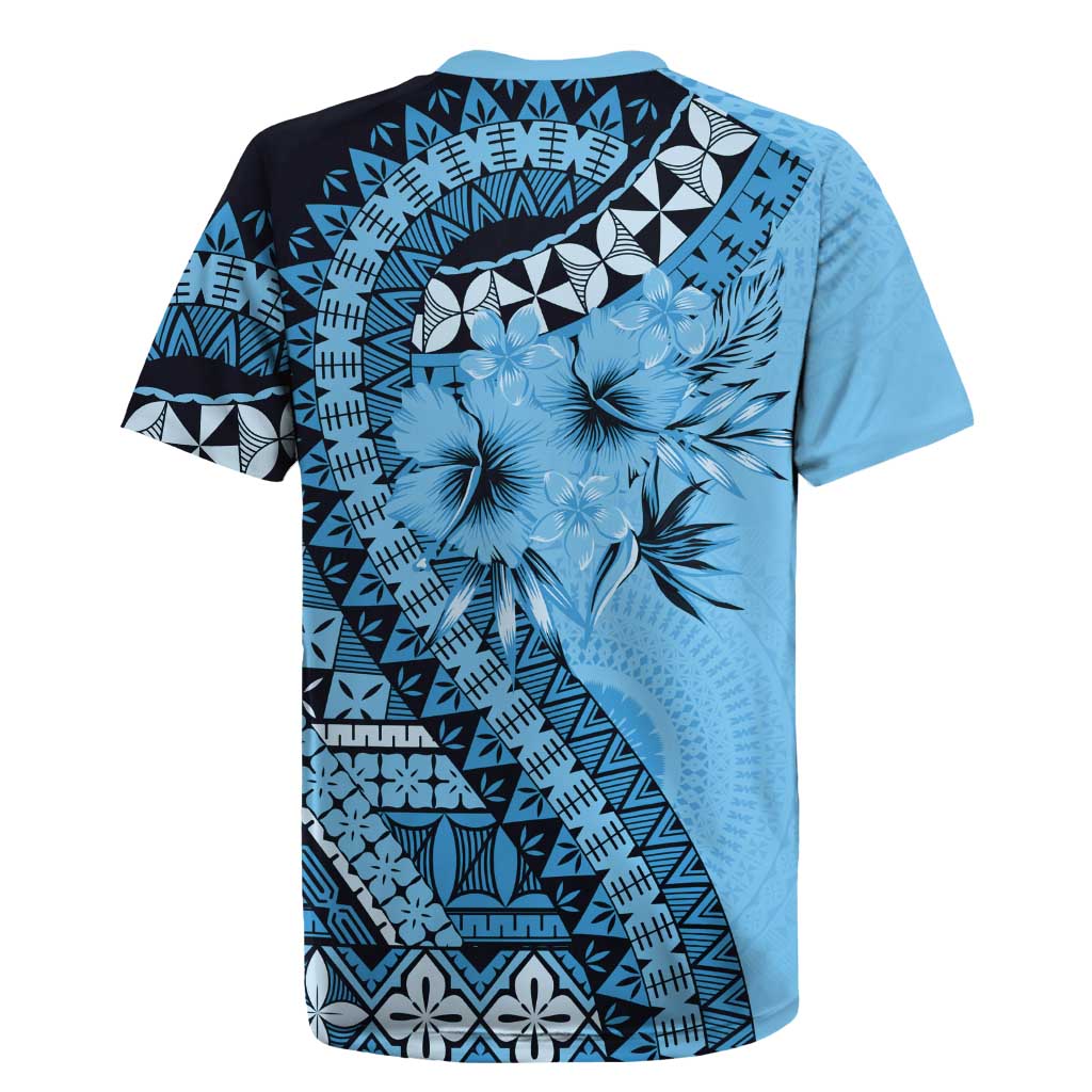 Bula Fiji Rugby Jersey Turquoise Kaivity Masi Tapa LT7 - Polynesian Pride
