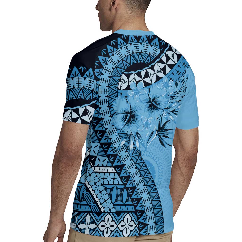 Bula Fiji Rugby Jersey Turquoise Kaivity Masi Tapa LT7 - Polynesian Pride