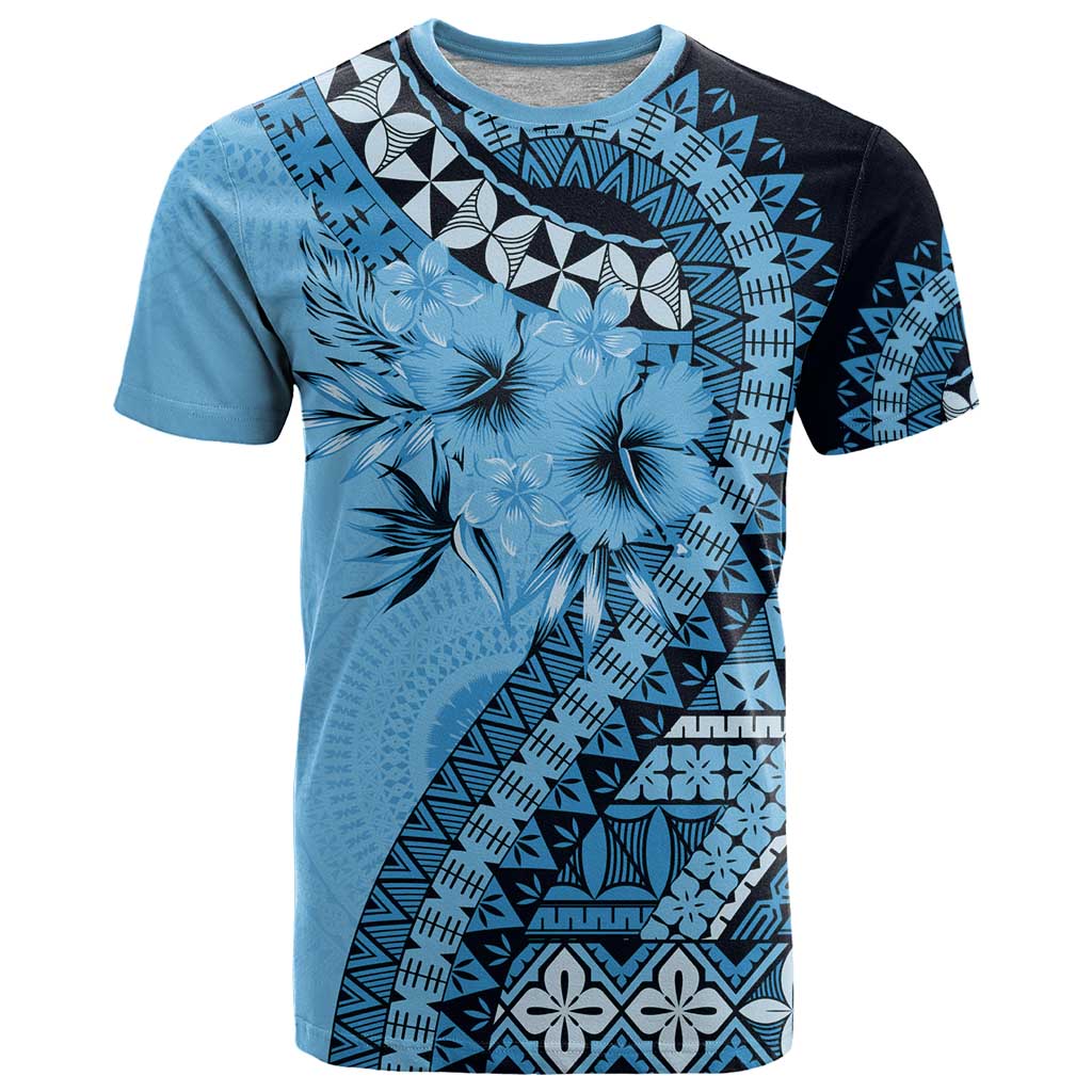 Bula Fiji T Shirt Turquoise Kaivity Masi Tapa