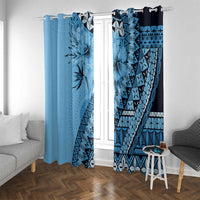 Bula Fiji Window Curtain Turquoise Kaivity Masi Tapa