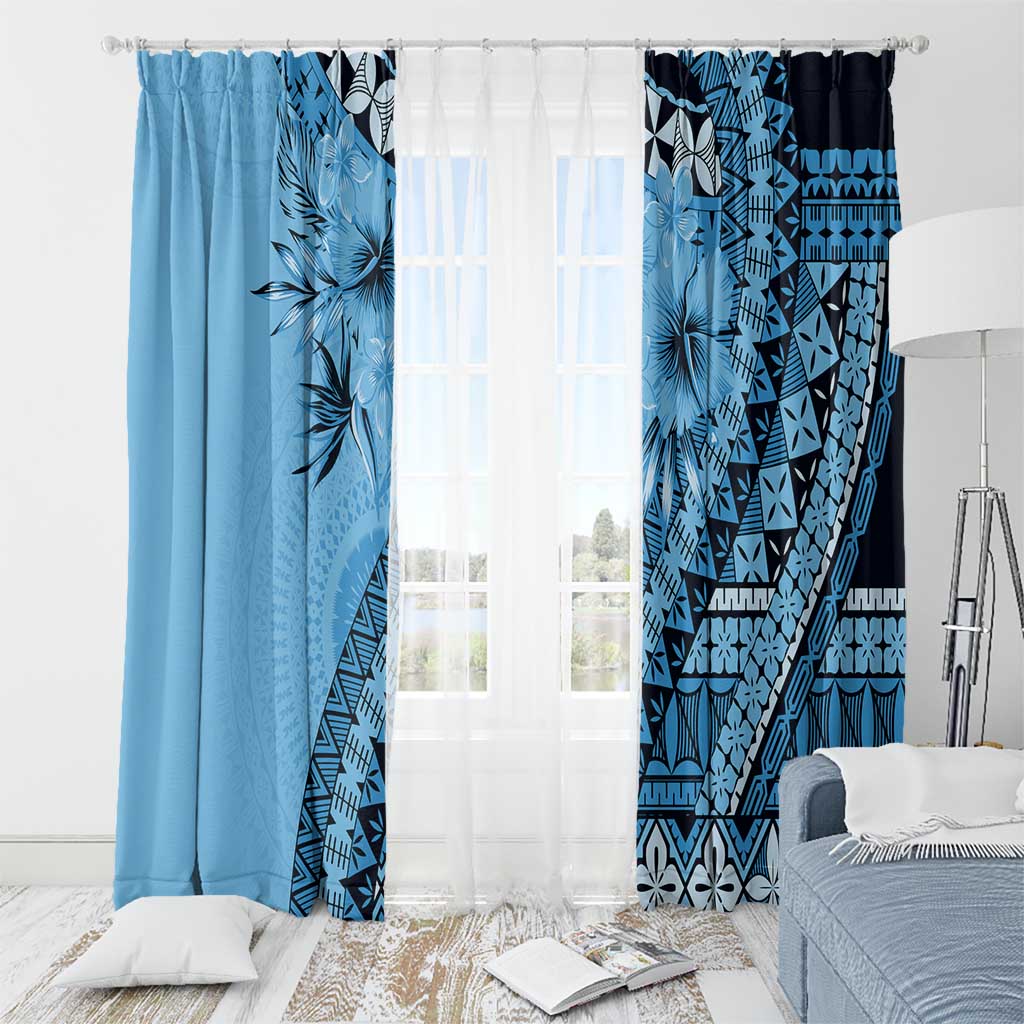 Bula Fiji Window Curtain Turquoise Kaivity Masi Tapa