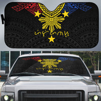 Philippines Heritage Baybayin Mix Polynesian Auto Sun Shade LT7 Black - Polynesian Pride