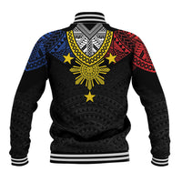 Philippines Heritage Baybayin Mix Polynesian Baseball Jacket