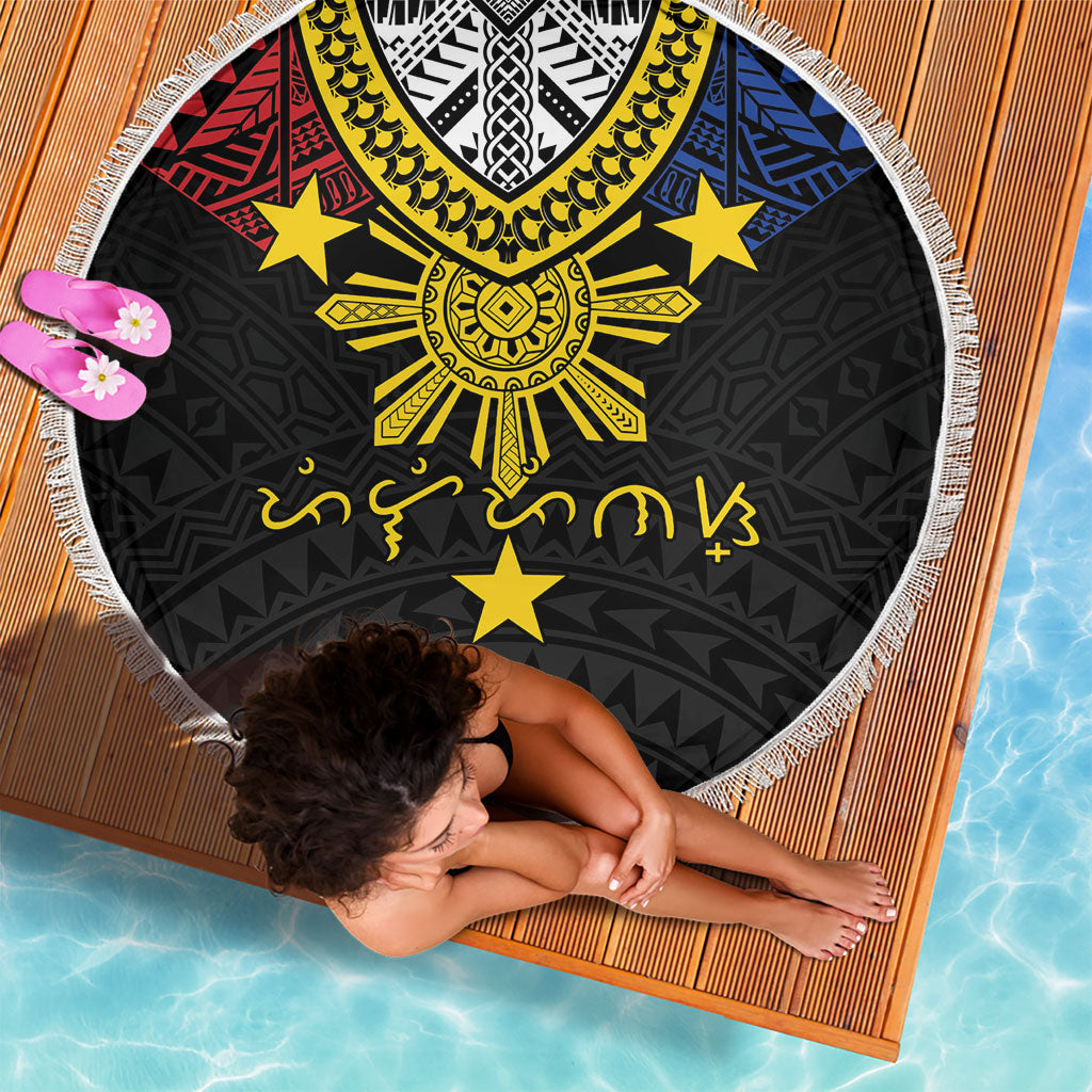Philippines Heritage Baybayin Mix Polynesian Beach Blanket