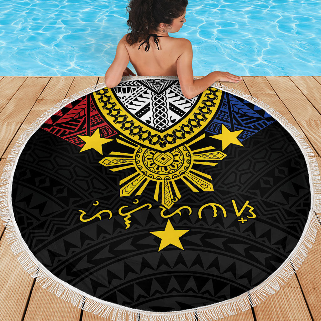 Philippines Heritage Baybayin Mix Polynesian Beach Blanket