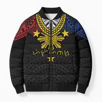 Philippines Heritage Baybayin Mix Polynesian Bomber Puffer Jacket