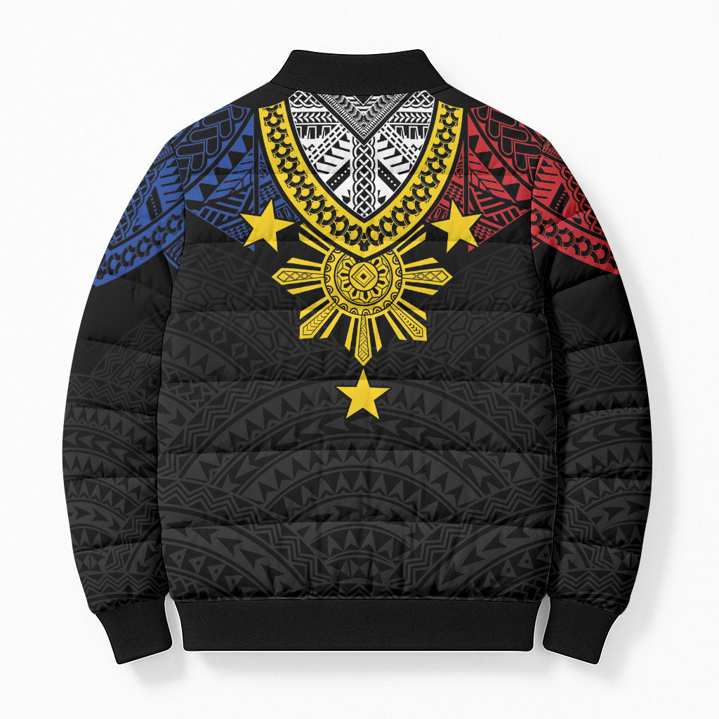 Philippines Heritage Baybayin Mix Polynesian Bomber Puffer Jacket