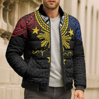 Philippines Heritage Baybayin Mix Polynesian Bomber Puffer Jacket