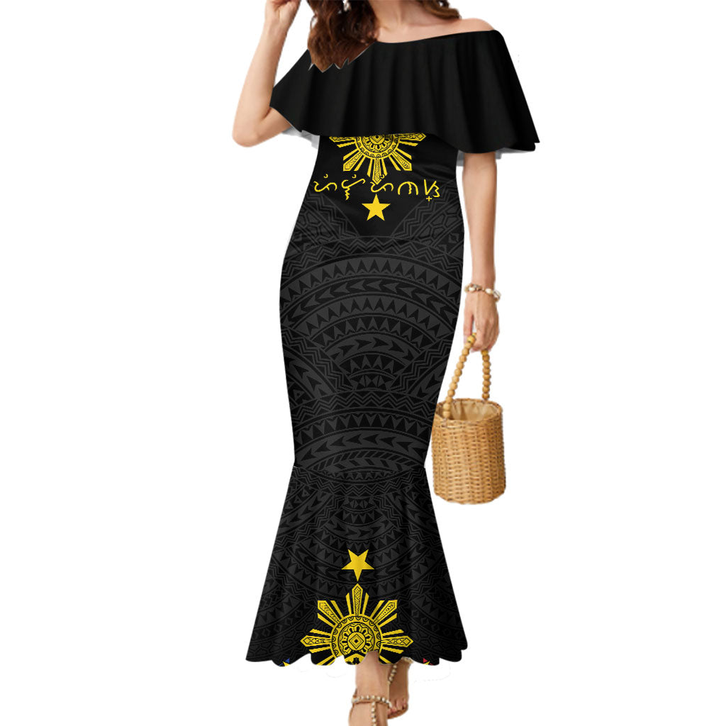 Philippines Heritage Baybayin Mix Polynesian Family Matching Mermaid Dress and Hawaiian Shirt