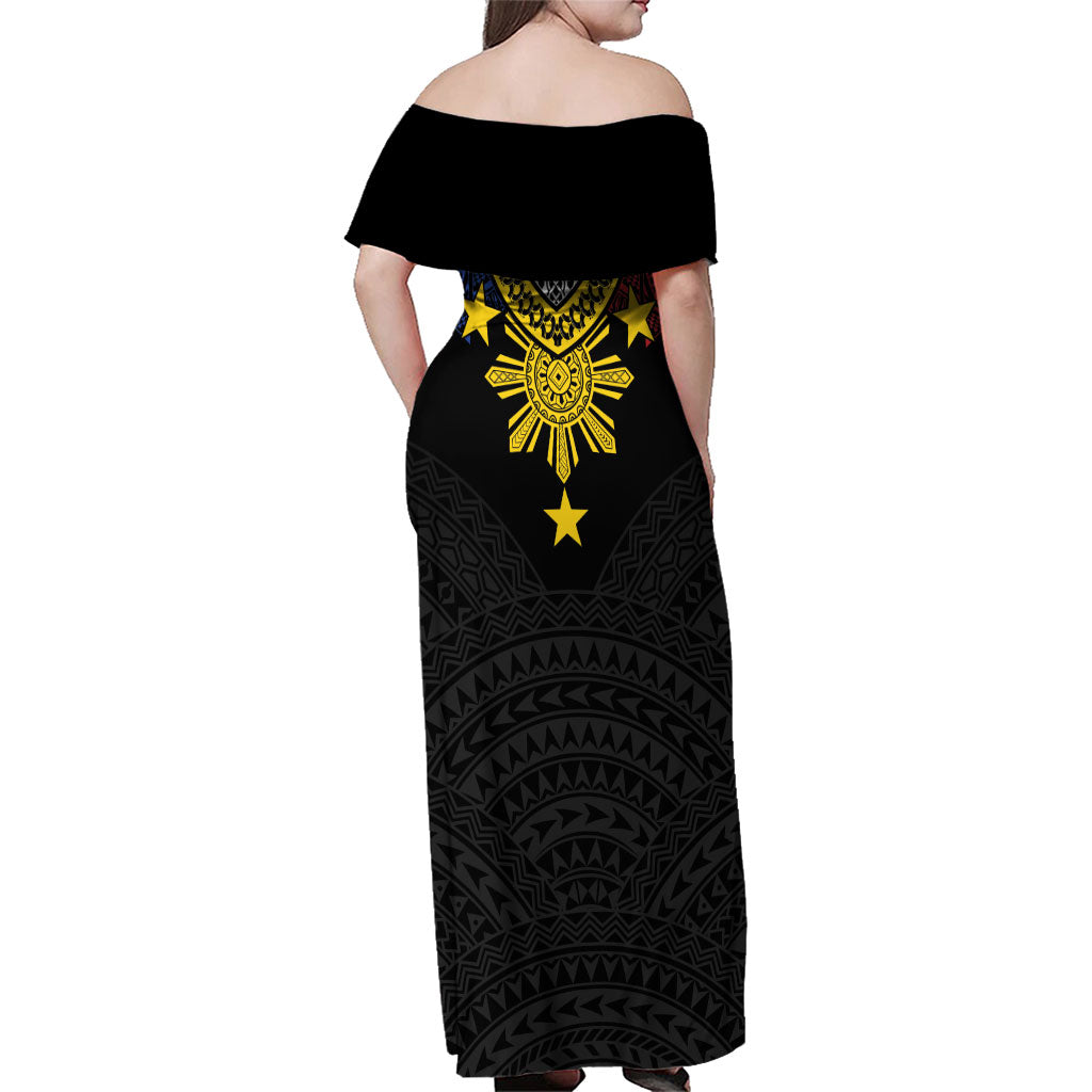 Philippines Heritage Baybayin Mix Polynesian Family Matching Off Shoulder Maxi Dress and Hawaiian Shirt LT7 - Polynesian Pride