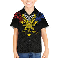 Philippines Heritage Baybayin Mix Polynesian Family Matching Off Shoulder Maxi Dress and Hawaiian Shirt LT7 Son's Shirt Black - Polynesian Pride