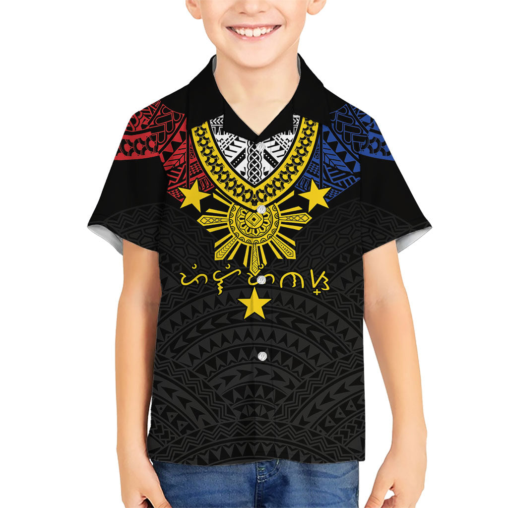 Philippines Heritage Baybayin Mix Polynesian Family Matching Tank Maxi Dress and Hawaiian Shirt
