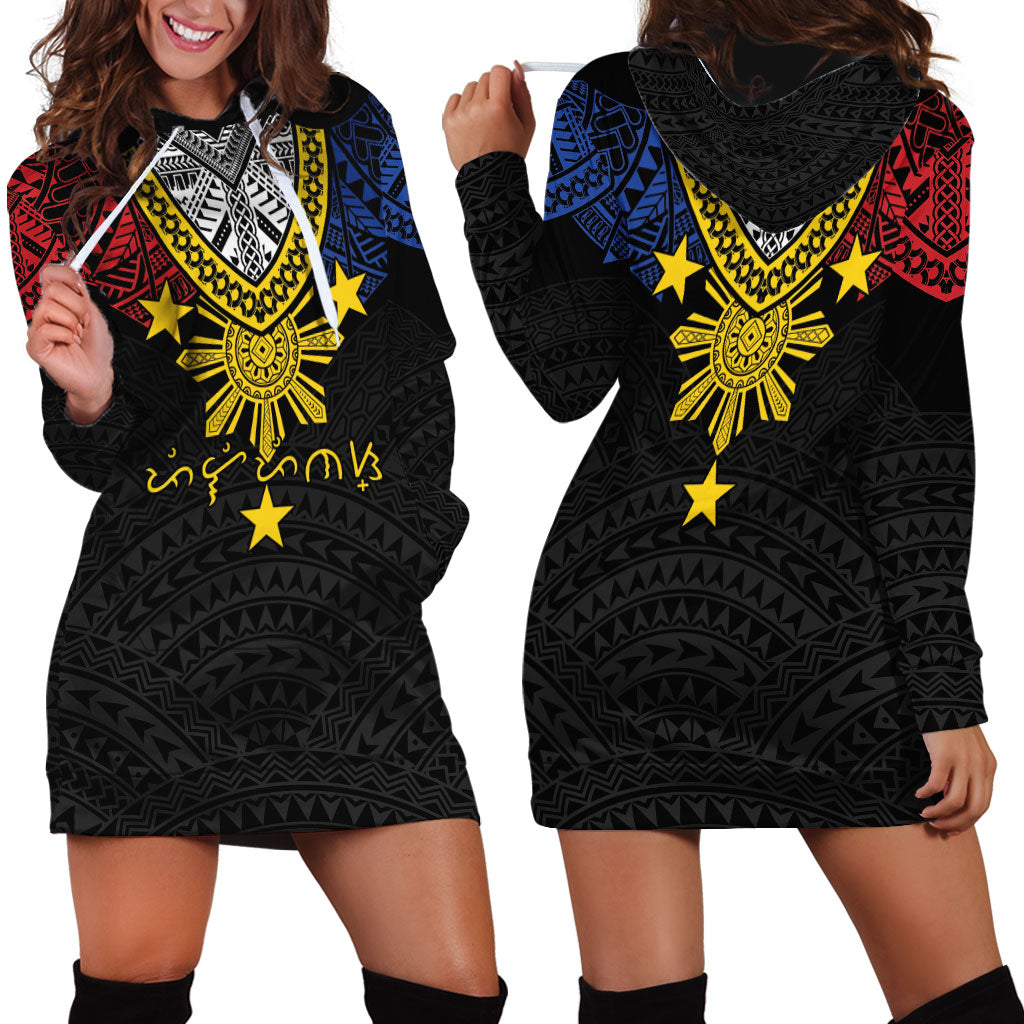 Philippines Heritage Baybayin Mix Polynesian Hoodie Dress