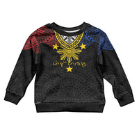Philippines Heritage Baybayin Mix Polynesian Kid Ugly Christmas Sweater LT7 Kid Black - Polynesian Pride