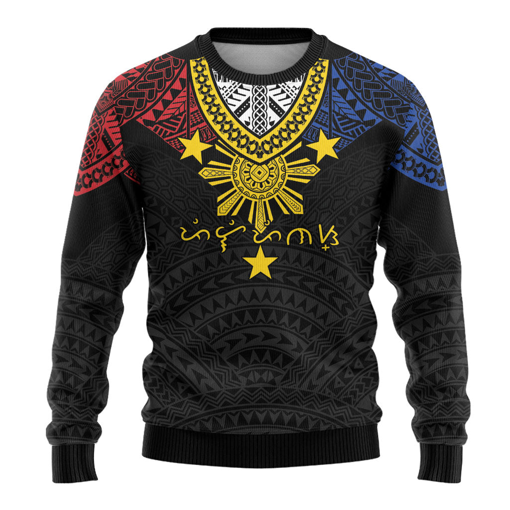 Philippines Heritage Baybayin Mix Polynesian Ugly Christmas Sweater LT7 - Polynesian Pride