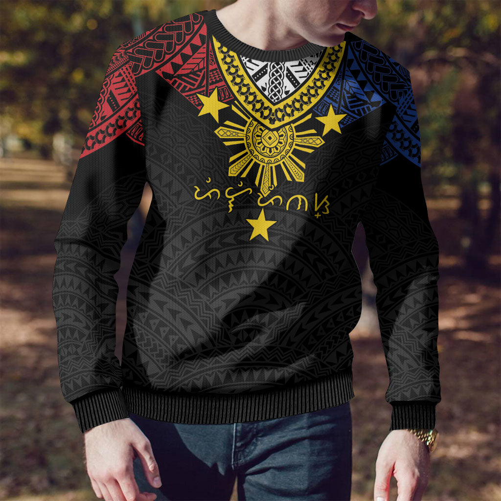 Philippines Heritage Baybayin Mix Polynesian Ugly Christmas Sweater LT7 - Polynesian Pride