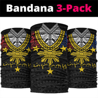 Philippines Heritage Baybayin Mix Polynesian Neck Gaiter LT7 package One Size: 25*50cm Black - Polynesian Pride