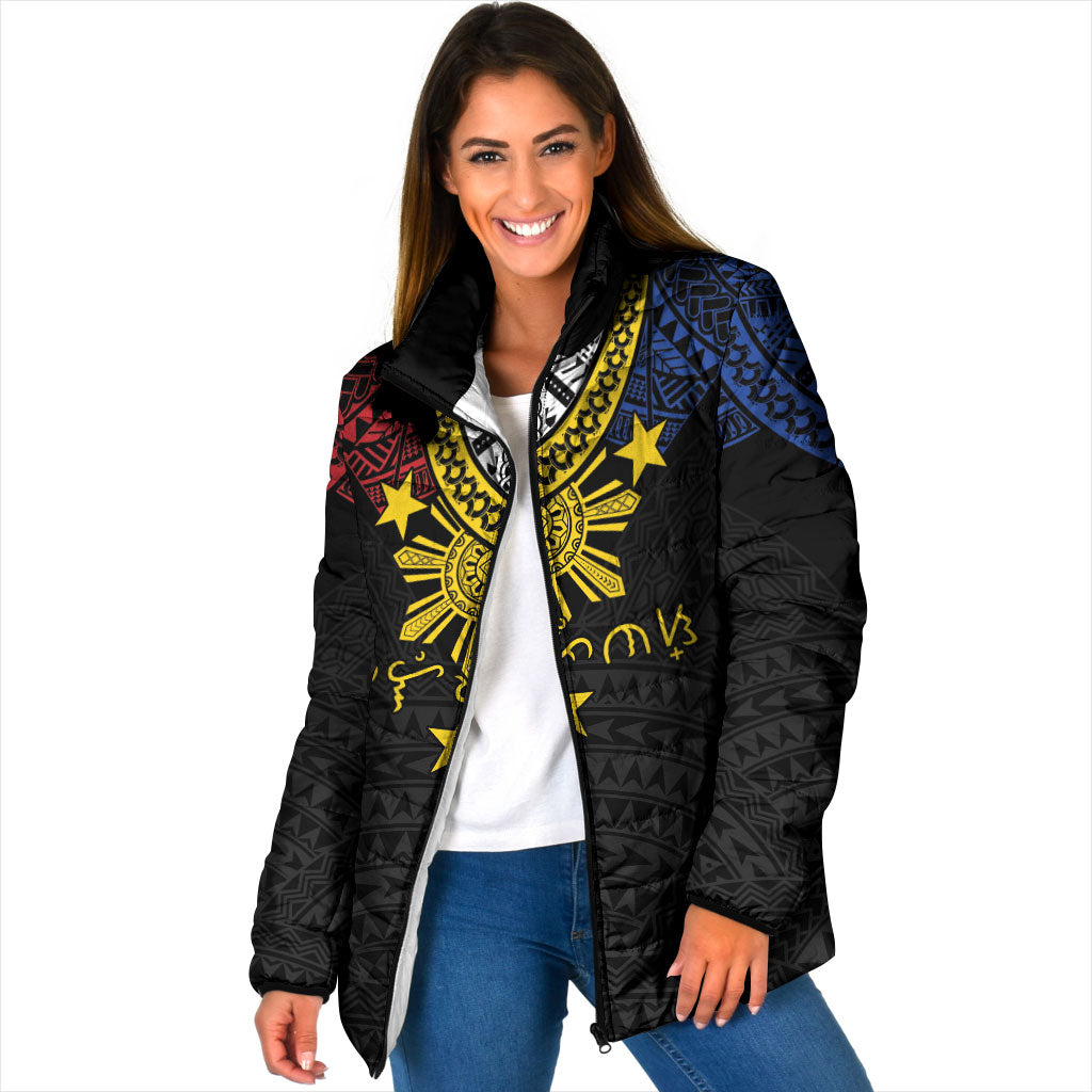 Philippines Heritage Baybayin Mix Polynesian Padded Jacket