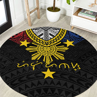 Philippines Heritage Baybayin Mix Polynesian Round Carpet