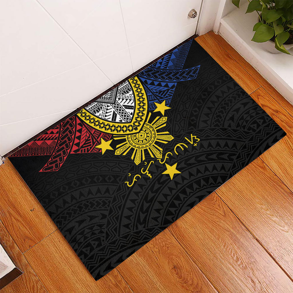Philippines Heritage Baybayin Mix Polynesian Rubber Doormat LT7 - Polynesian Pride