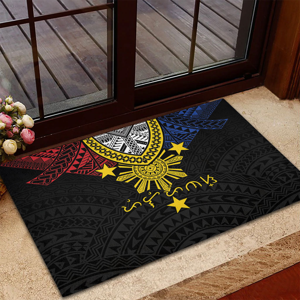 Philippines Heritage Baybayin Mix Polynesian Rubber Doormat LT7 - Polynesian Pride