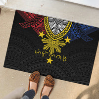 Philippines Heritage Baybayin Mix Polynesian Rubber Doormat LT7 - Polynesian Pride