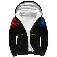 Philippines Heritage Baybayin Mix Polynesian Sherpa Hoodie LT7 Unisex Black - Polynesian Pride