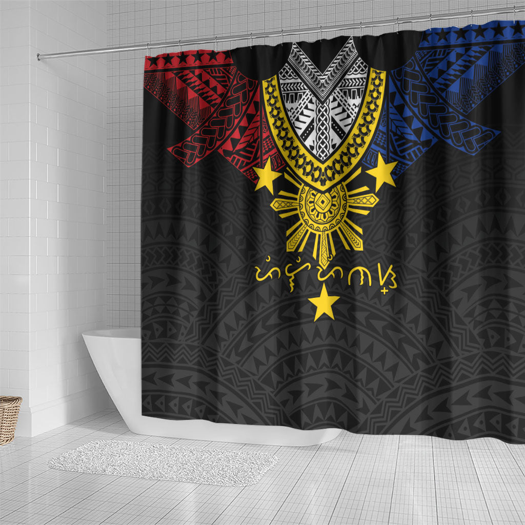 Philippines Heritage Baybayin Mix Polynesian Shower Curtain